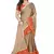 Beige Printed Chiffon Ruffle Saree With Blouse