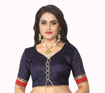 White embroidered chanderi saree with blouse 2