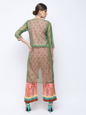 pink printed cotton kurta-sets 2