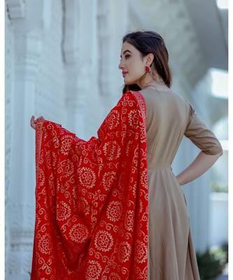brown plain rayon kurta set 5