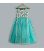 Floral sea green frock