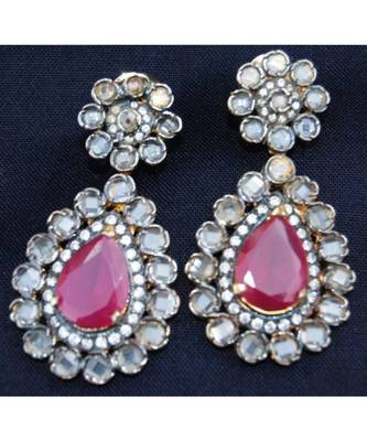 Ruby Drop Dangler Earrings 1