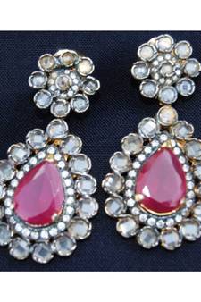 Ruby Drop Dangler Earrings