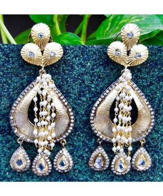 Golden Lotus Dangler Earrings 1