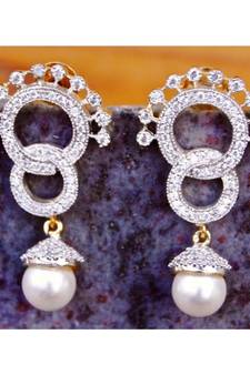 Delicate American Diamond Dangler Earrings