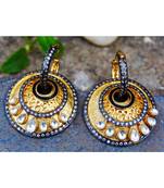 Overlay Gold Victorian Edged Dangler Earrings