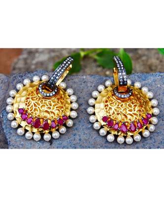 Overlay Ruby Dangler Earrings 1