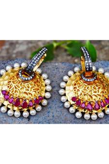 Overlay Ruby Dangler Earrings