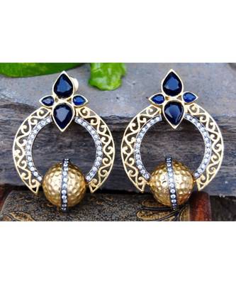 Designer Black Gold Dangler Earrings 1