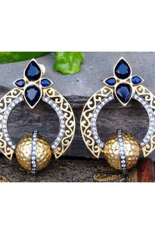 Designer Black Gold Dangler Earrings