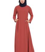 Rust Plain kashibo Abaya