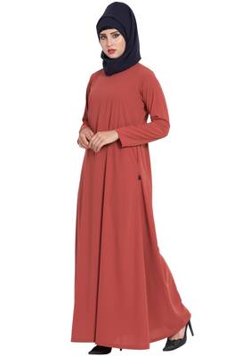 Rust Plain kashibo Abaya 2