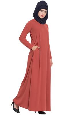 Rust Plain kashibo Abaya 3