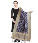 Blue Woven Banarasi Silk Dupatta For Women