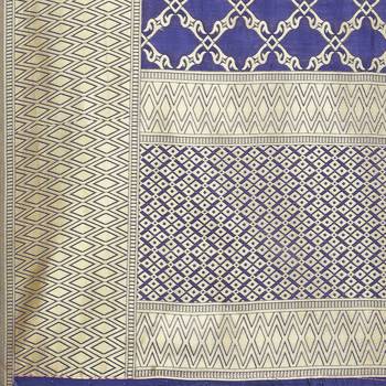 Blue Woven Banarasi Silk Dupatta For Women 4