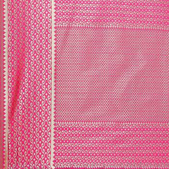 Pink Woven Banarasi Silk Dupatta For Women 4