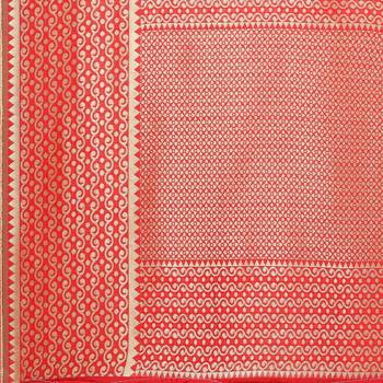 Red Woven Banarasi Silk Dupatta For Women 4