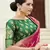 Magenta woven silk blend saree with blouse
