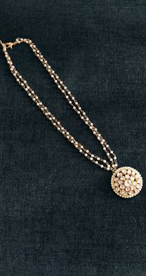 Polki Double Line Pendant Necklace 1
