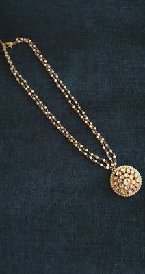 Polki Double Line Pendant Necklace 2