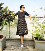 Black and white handwoven ikat dress