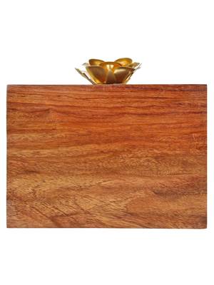 Anekaant Timber Star Sequins Wooden Party Clutch Bag Brown 3