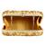 Anekaant Ethnique Embroidered Party Clutch Bag Beige & Gold