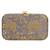 Anekaant Ethnique Embroidered Party Clutch Bag Grey & Gold