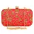 Anekaant Ethnique Embroidered Party Clutch Bag Pink & Gold