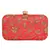 Anekaant Ethnique Embroidered Party Clutch Bag Pink & Gold