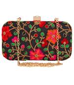 Anekaant Ethnique Embroidered Party Clutch Bag Black & Multi