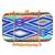 Anekaant Geomet Embroidered Party Clutch Bag Blue & Multi
