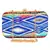 Anekaant Geomet Embroidered Party Clutch Bag Blue & Multi