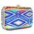 Anekaant Geomet Embroidered Party Clutch Bag Blue & Multi