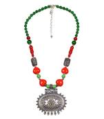 Designer Necklace With German Silver Pendant And Mix Ornaments And Beads Ppbj231