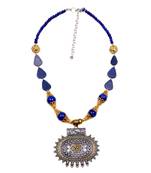 Designer Necklace With German Silver Pendant And Mix Ornaments And Beads Ppbj235