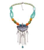 Designer Necklace With German Silver Pendant And Mix Ornaments And Beads Ppbj236