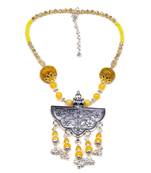 Designer Necklace With German Silver Pendant And Mix Ornaments And Beads Ppbj237