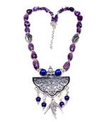 Designer Necklace With German Silver Pendant And Mix Ornaments And Beads Ppbj239