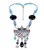 Designer Necklace With German Silver Pendant And Mix Ornaments And Beads Ppbj240