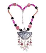 Designer Necklace With German Silver Pendant And Mix Ornaments And Beads Ppbj241