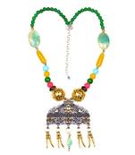 Designer Necklace With German Silver Pendant And Mix Ornaments And Beads Ppbj247