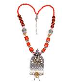 Designer Necklace With German Silver Pendant And Mix Ornaments And Beads Ppbj248
