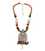Designer Necklace With German Silver Pendant And Mix Ornaments And Beads Ppbj249
