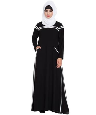 Black Plain kashibo Abaya 1
