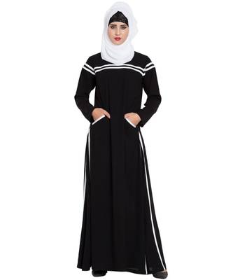 Black Plain kashibo Abaya 2