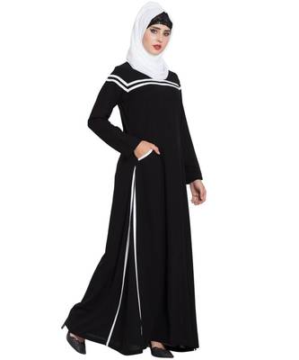 Black Plain kashibo Abaya 4