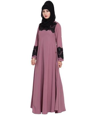 Pink Plain Nida Abaya 2