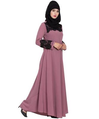 Pink Plain Nida Abaya 3