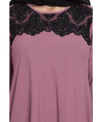 Pink Plain Nida Abaya 5